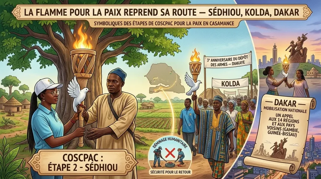 La Flamme pour la Paix – Étape 2 : Sédhiou, Kolda, Dakar